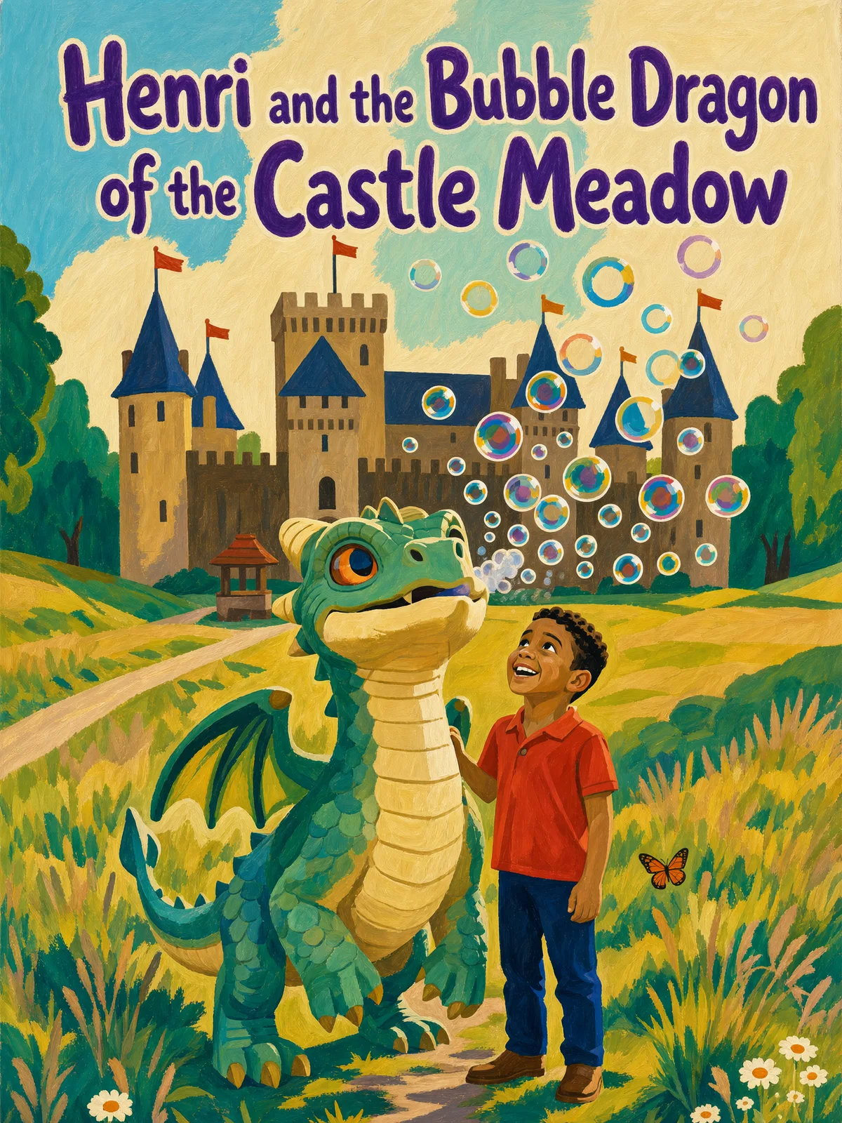 Cover of “Henri and the Bubble Dragon of the Castle Meadow”