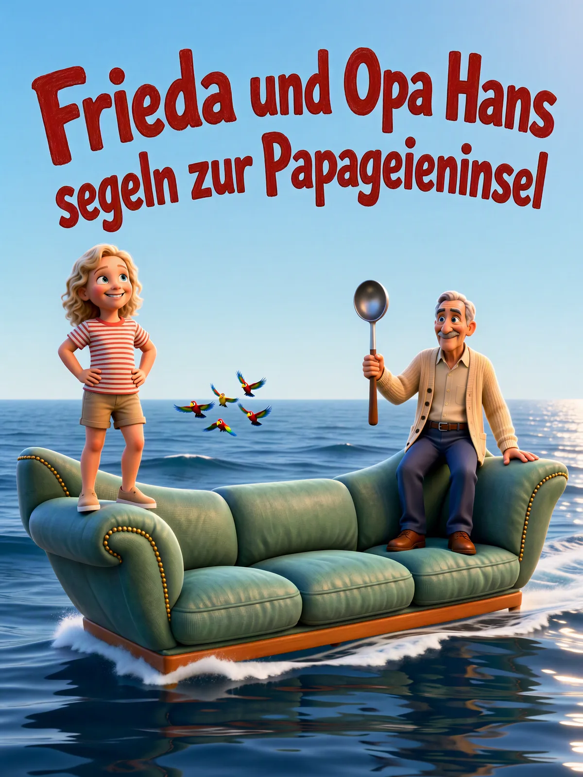 Cover von „Frieda und Opa Hans segeln zur Papageieninsel“