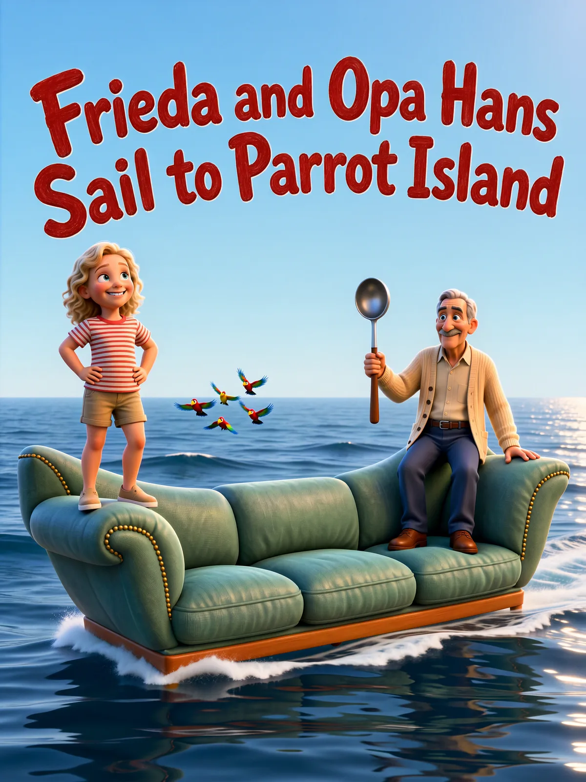 Cover of “Frieda and Opa Hans Sail to Parrot Island”